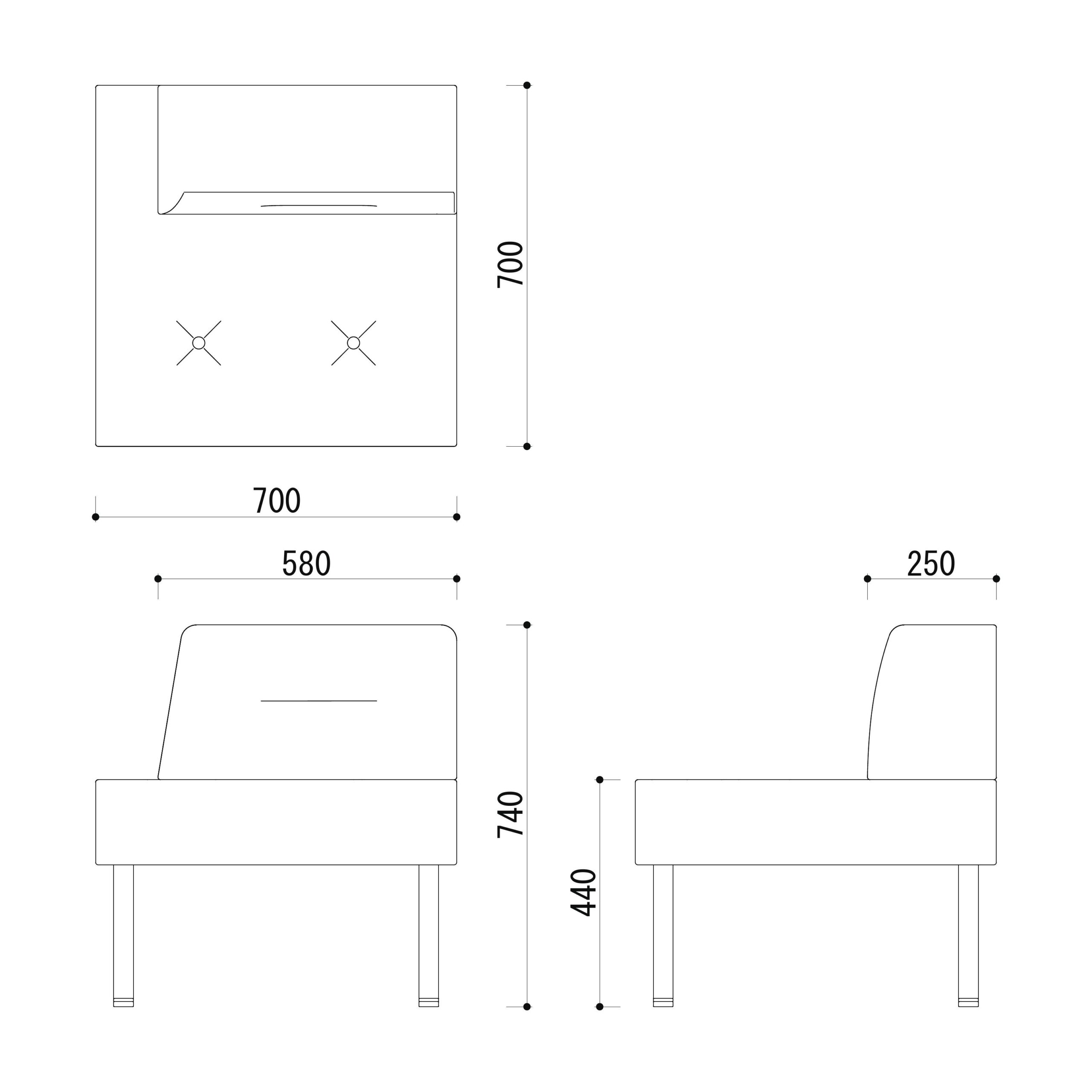 クリニック　ロビー　ソファ　図面
